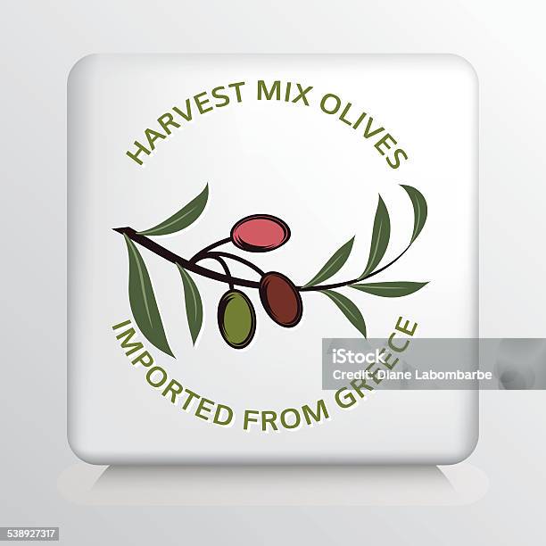 Square Icon With Olive Branch Stock Illustration - Download Image Now - 2015, Branch - Plant Part, Clip Art