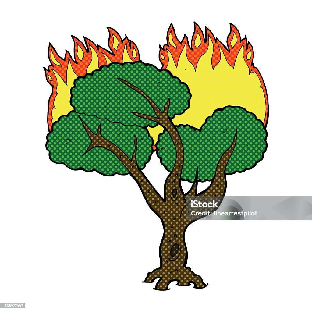 Tree Exploding Cartoon Comic Cartoon Burning Tree Stock Illustration - Download Image Now ...