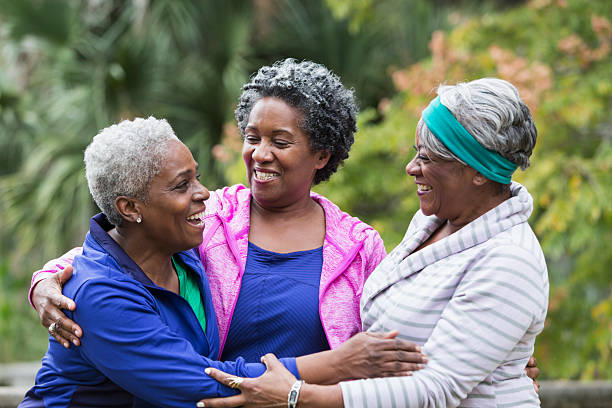 istock Three African American senior women talking 538928769