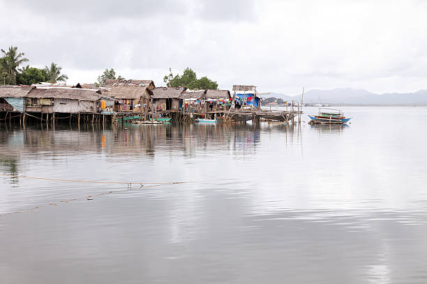 Traditional Philippine village on the water, Puerto Princesa, Palawan Island, Philippines