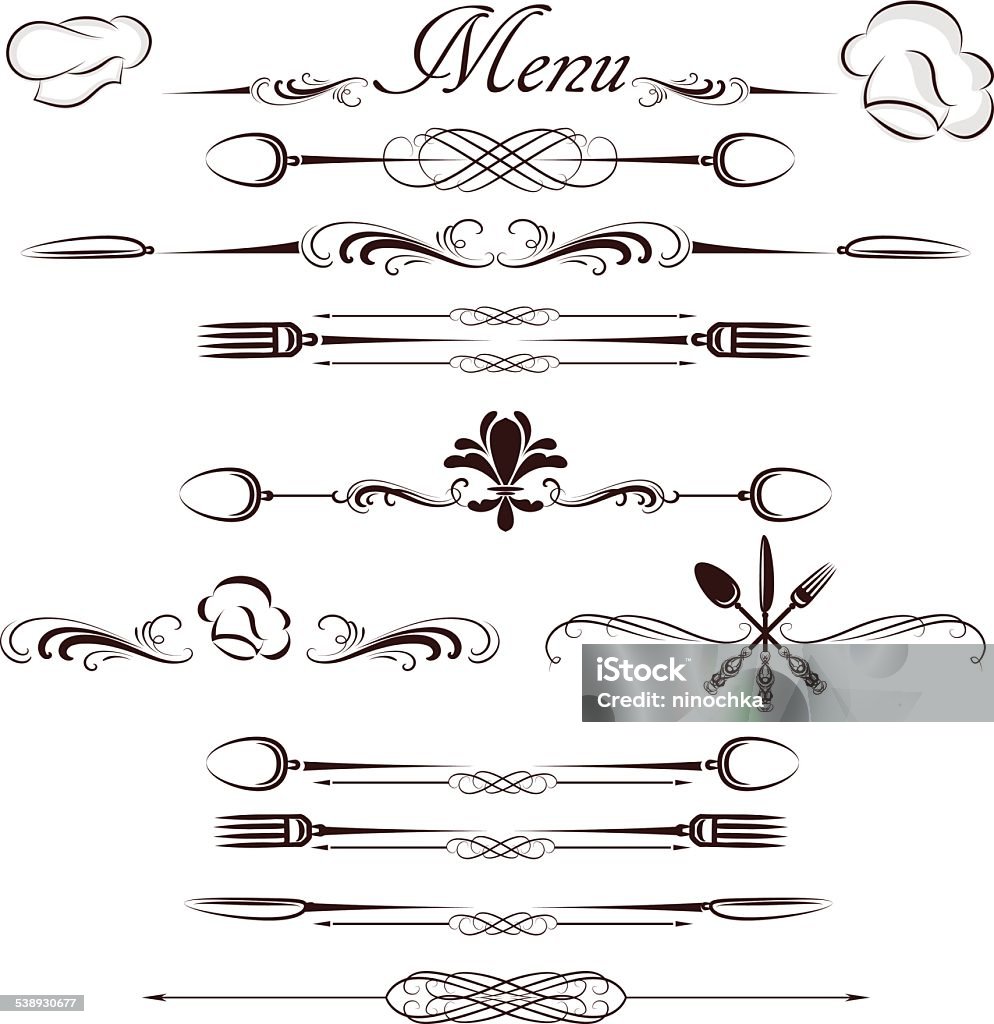 menu divider Menu stock vector