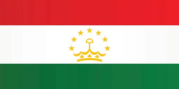 Vector illustration of Flag of Tajikistan