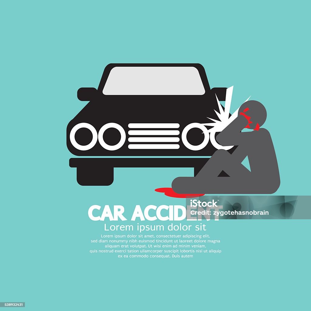 Car Accident Knocked Down A Man Car Accident Knocked Down A Man Vector Illustration 2015 stock vector