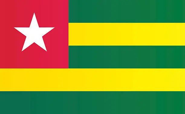 Vector illustration of Flag of Togo