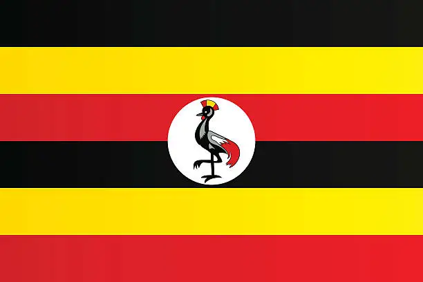 Vector illustration of Flag of Uganda
