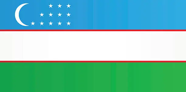 Vector illustration of Flag of Uzbekistan