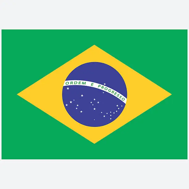 Vector illustration of National flag of Brazil