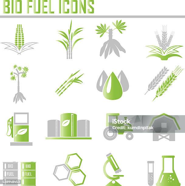 Vector Bio Fuels Refinery Plant Bio Diesel Icons Stock Illustration - Download Image Now