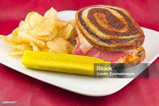 Reuben Chips Pickle Stock Photo - Download Image Now - Sandwich, 2015, Baked