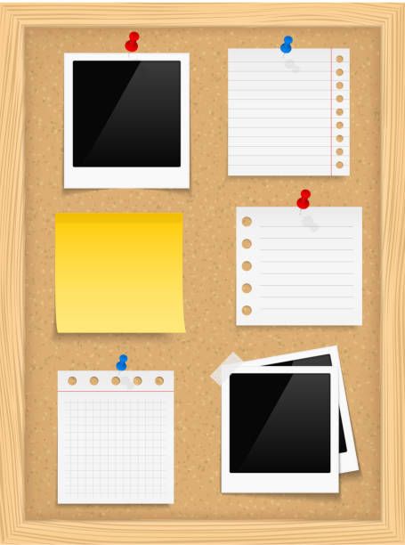stockillustraties, clipart, cartoons en iconen met bulletin board - prikbord
