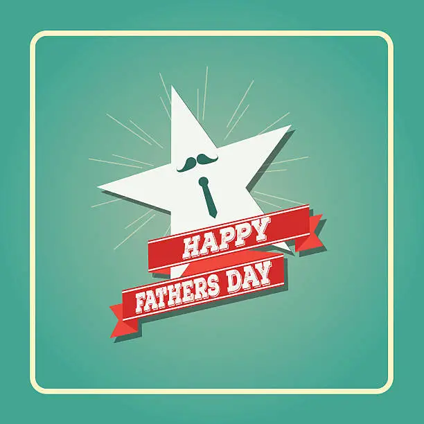 Vector illustration of ImprimirHappy fathers day card star vintage