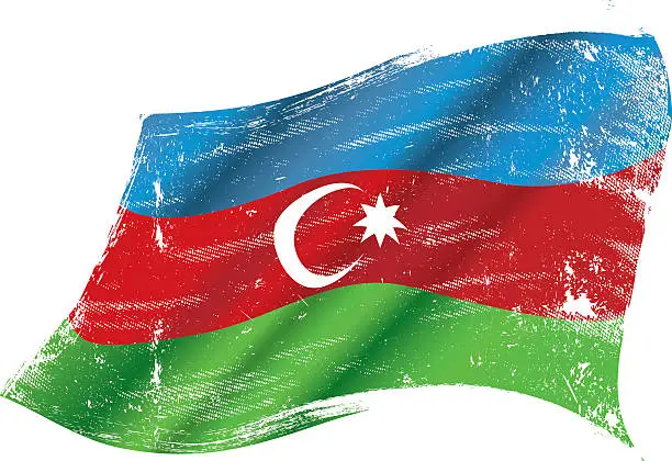 Vector illustration of Azerbaijan grunge flag grunge flag