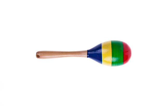 Single of colorful wooden maracas isolated on white background Single of colorful wooden maracas isolated on white background maraca stock pictures, royalty-free photos & images