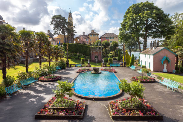 Portmeirion Village of Portmeirion in North Wales,UK. portmeirion stock pictures, royalty-free photos & images