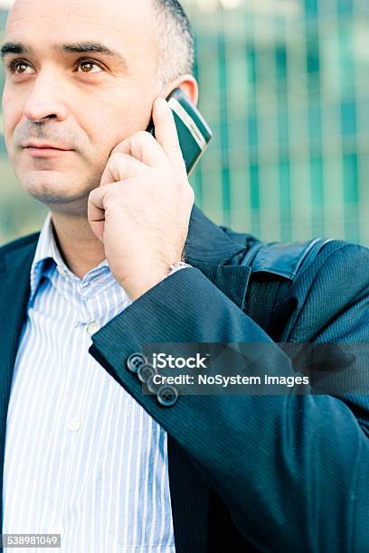 Businessman On A Cellphone Stock Photo - Download Image Now - 2015, 40-49 Years, Adult