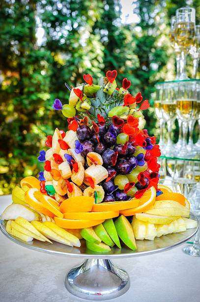 many different fruits an the wedding reception