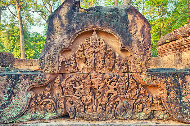 istock Banteay Srei temple bas-relief, Cambodia 538981597