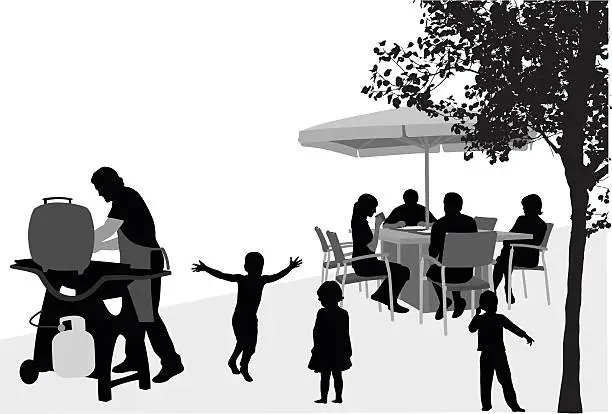 Vector illustration of Family Reunion Barbecue