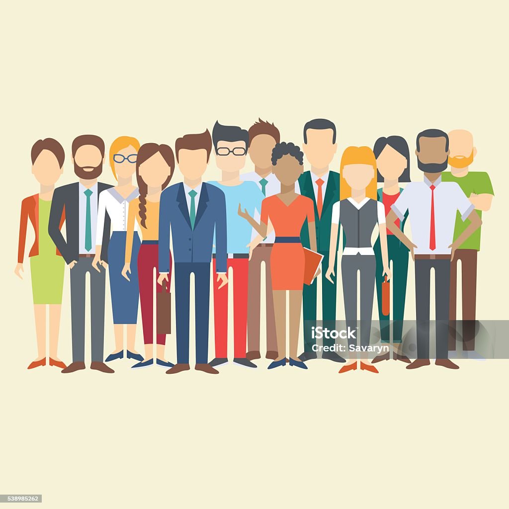 Set of business people Set of business people, collection of diverse characters in flat cartoon style, vector illustration Group Of People stock vector