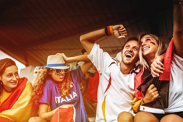 istock mixed national world supporter at the soccer stadium 538986174
