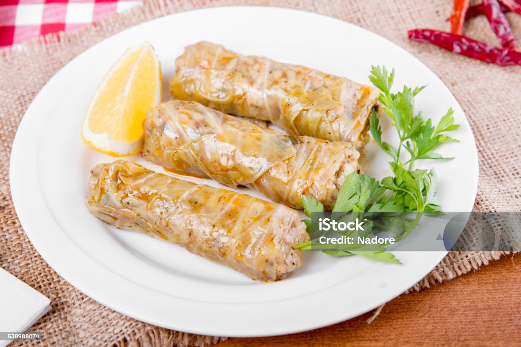 Lahana Sarma is a Turkish Traditional famous food Backgrounds Stock Photo