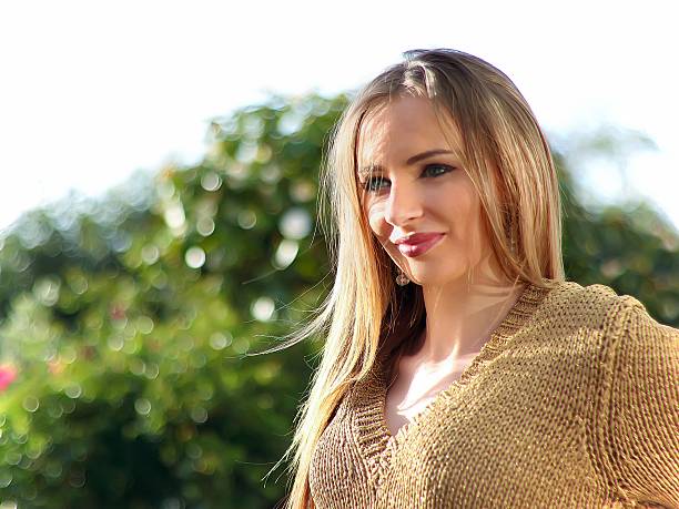 istock Stunning woman in gold Jumper 538988759