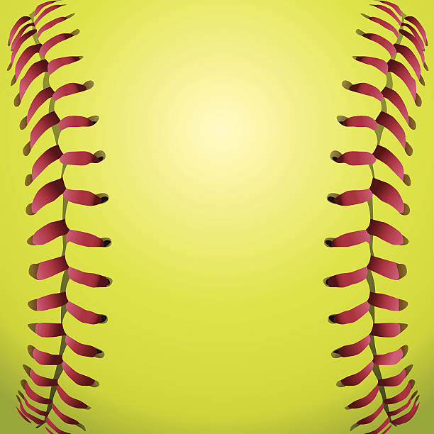 ilustrações, clipart, desenhos animados e ícones de vetor de ilustração de softball cadarços fundo - softball