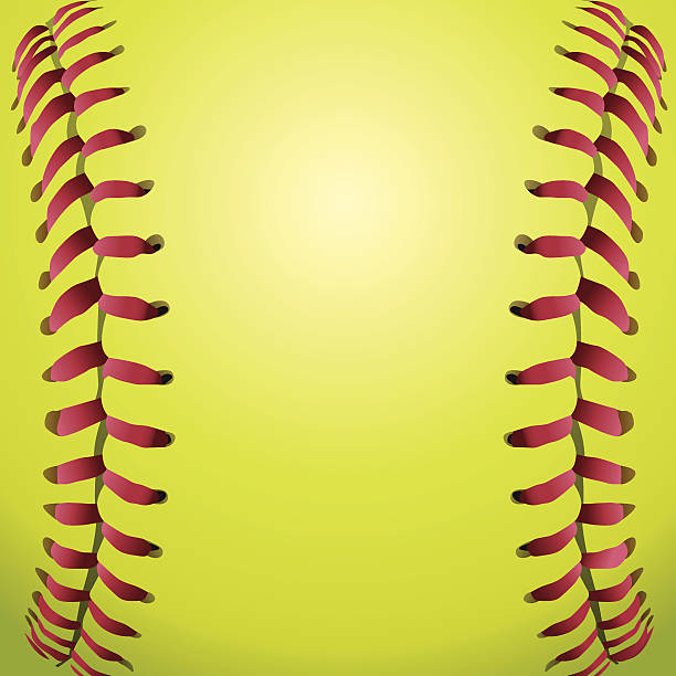 Vector Softball Laces Closeup Background Illustration A closeup background illustration of softball laces. Vector EPS 10. softball stock illustrations