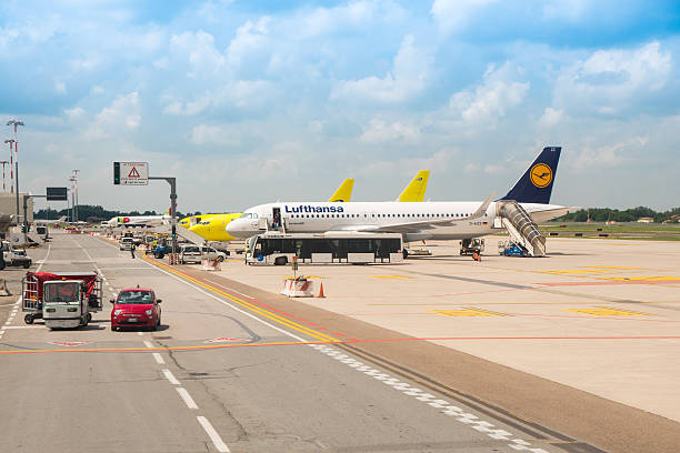 Bologna, Italy - June 5, 2016: The Emirates airline has decided in 2015 to-open a new hub at Bologna airport.