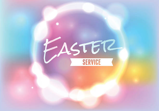 stockillustraties, clipart, cartoons en iconen met vector easter church service illustration - paaszondag