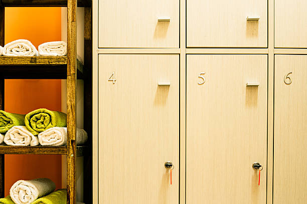 istock Gym lockers and spa towels 538990217