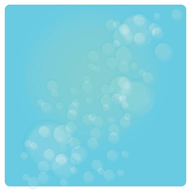 soap bubbles разного размера на светло-синем фоне - bubble wand bubble water sea stock illustrations