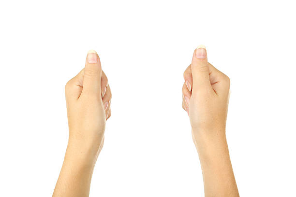 istock Woman hands hold virtual business card 538991413