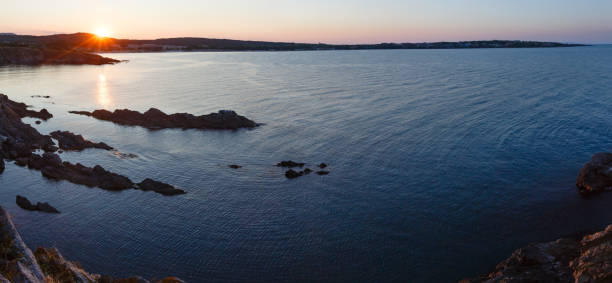 istock Sunset sea coast landscape. 538992236