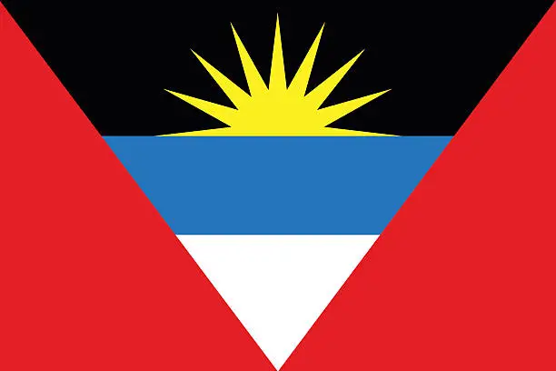 Vector illustration of Flat Antigua and Barbuda flag vector