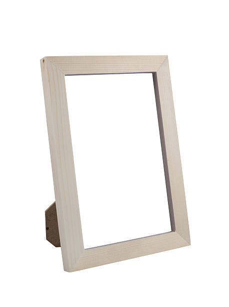 escritorio de madera imagen (fotografía) marco aislado en blanco - vertical fotos fotografías e imágenes de stock