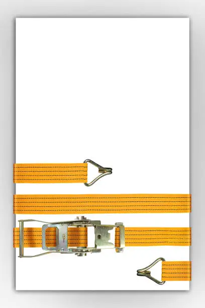 Photo of Orange ratchet truck cargo tie