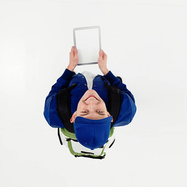 istock Above view of male student looking up 538993568