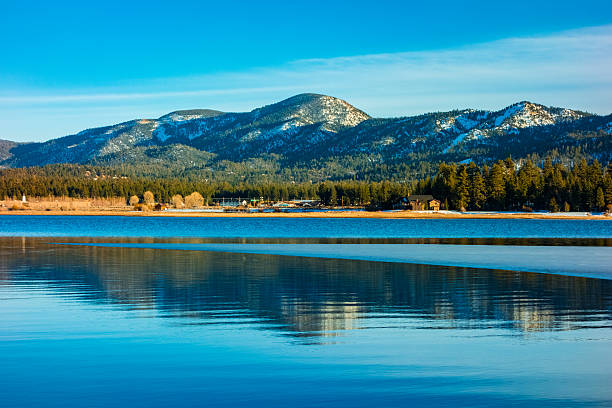 Big Bear Lake reflections and the mountains of the San Bernardino National Forest; California