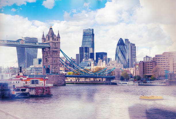 istock Tower bridge  and Gherkin building, London 538994760