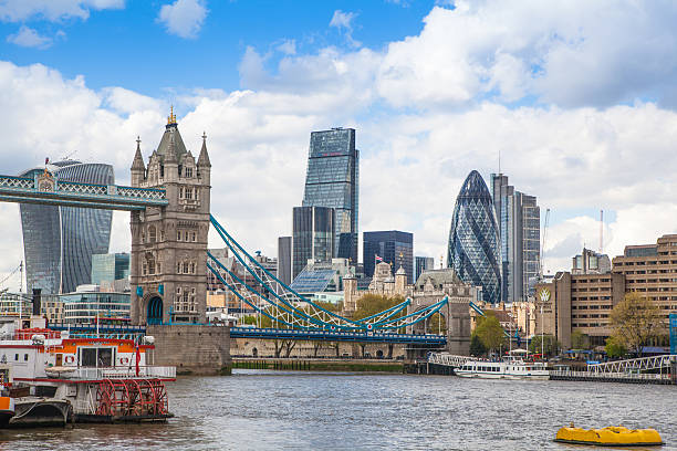 istock Tower bridge  and Gherkin building, London 538994964