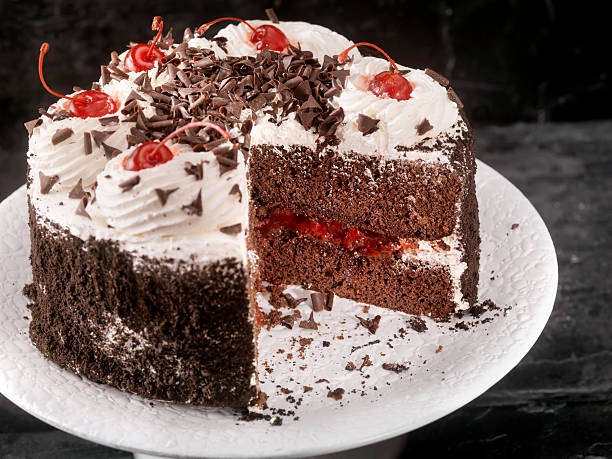 Black Forest Cake Black Forest Cake -Photographed on Hasselblad H3D2-39mb Camera black forest photos stock pictures, royalty-free photos & images