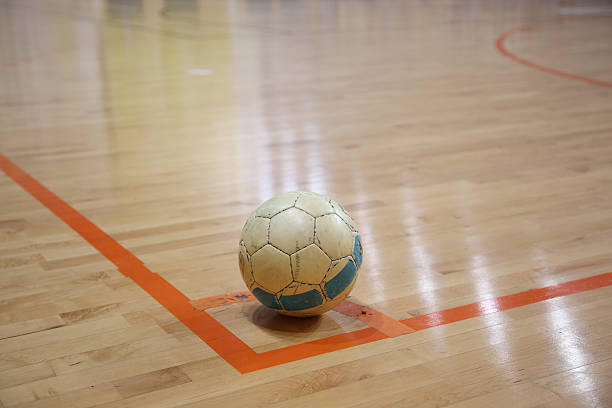 The futsal ball on the corner before kick