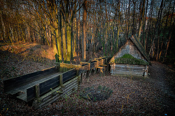 istock Old disabled wooden watermill 538997867