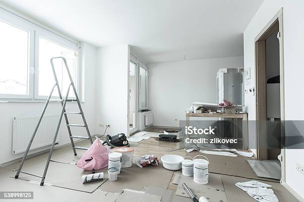 Home Renovation Painting Tools Stock Photo - Download Image Now - 2015, Apartment, Appliance