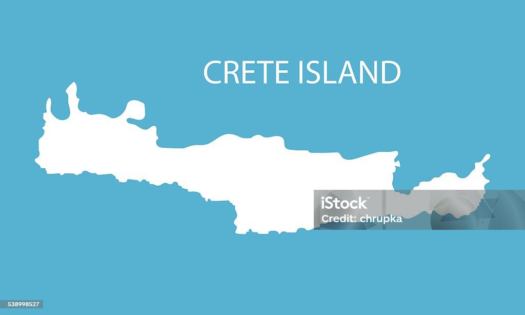 Crete Solid Color Image White Map Of Crete Stock Illustration - Download Image Now - Chania ...