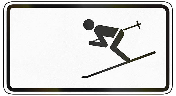 German traffic sign additional panel to specify the meaning of other signs: Skiers allowed to cross road.