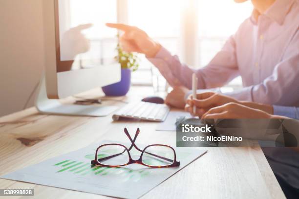 Sunset Atmosphere In Coworking Office Business Meeting Stock Photo - Download Image Now