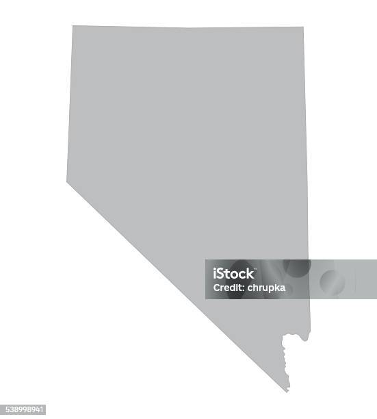 Grey Map Of Nevada Stock Illustration - Download Image Now - 2015, Abstract, Art