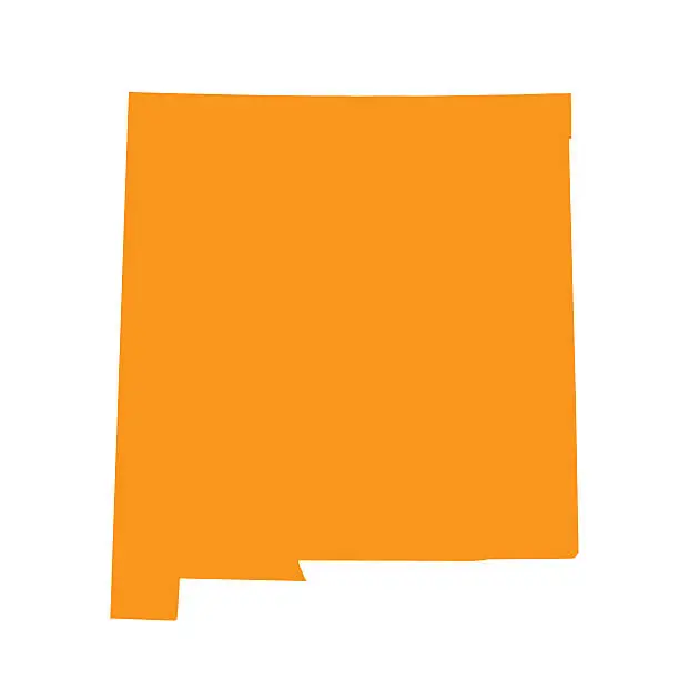 Vector illustration of orange map of New Mexico